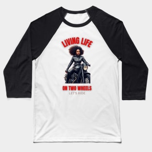 Black Girl Biker Baseball T-Shirt